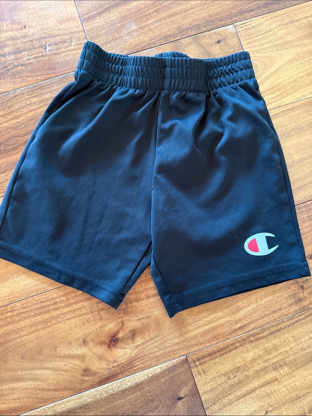 Champion Kids Black Shorts with Logo Patch